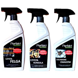 środki czystości do auta czyszczenie felg konsoli owadów